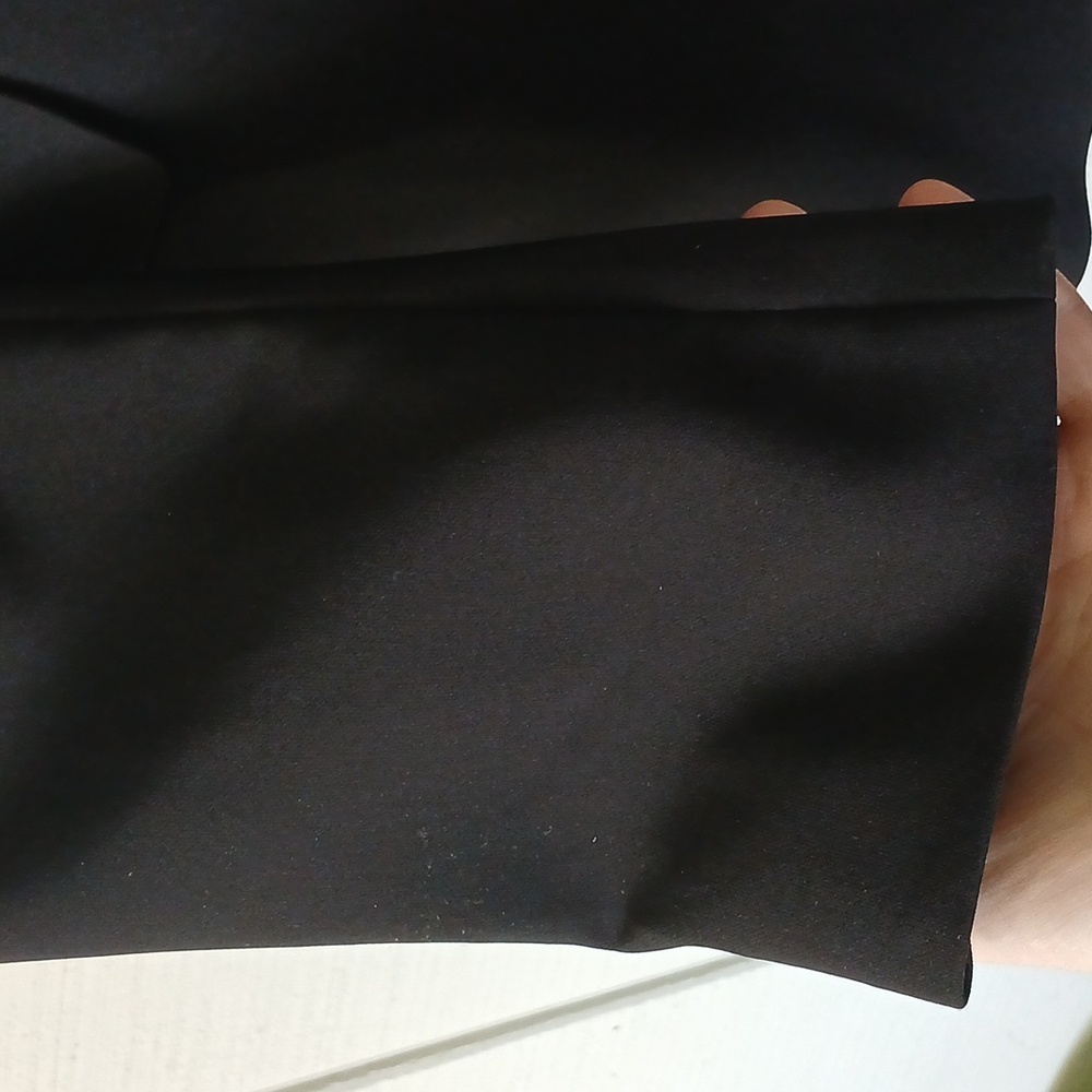 Calvin Klein Solid Black Open Blazer With Faux Pearl Button Details Size 14 - Picture 8 of 11